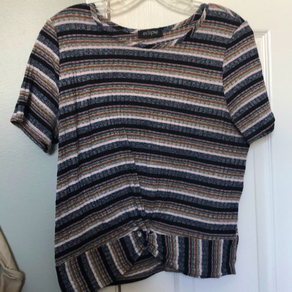 Cropped striped tee